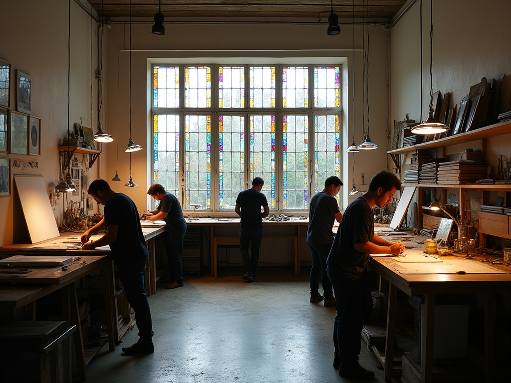 Atelier de création complète de vitrail