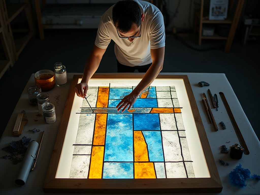 Création d'un vitrail contemporain