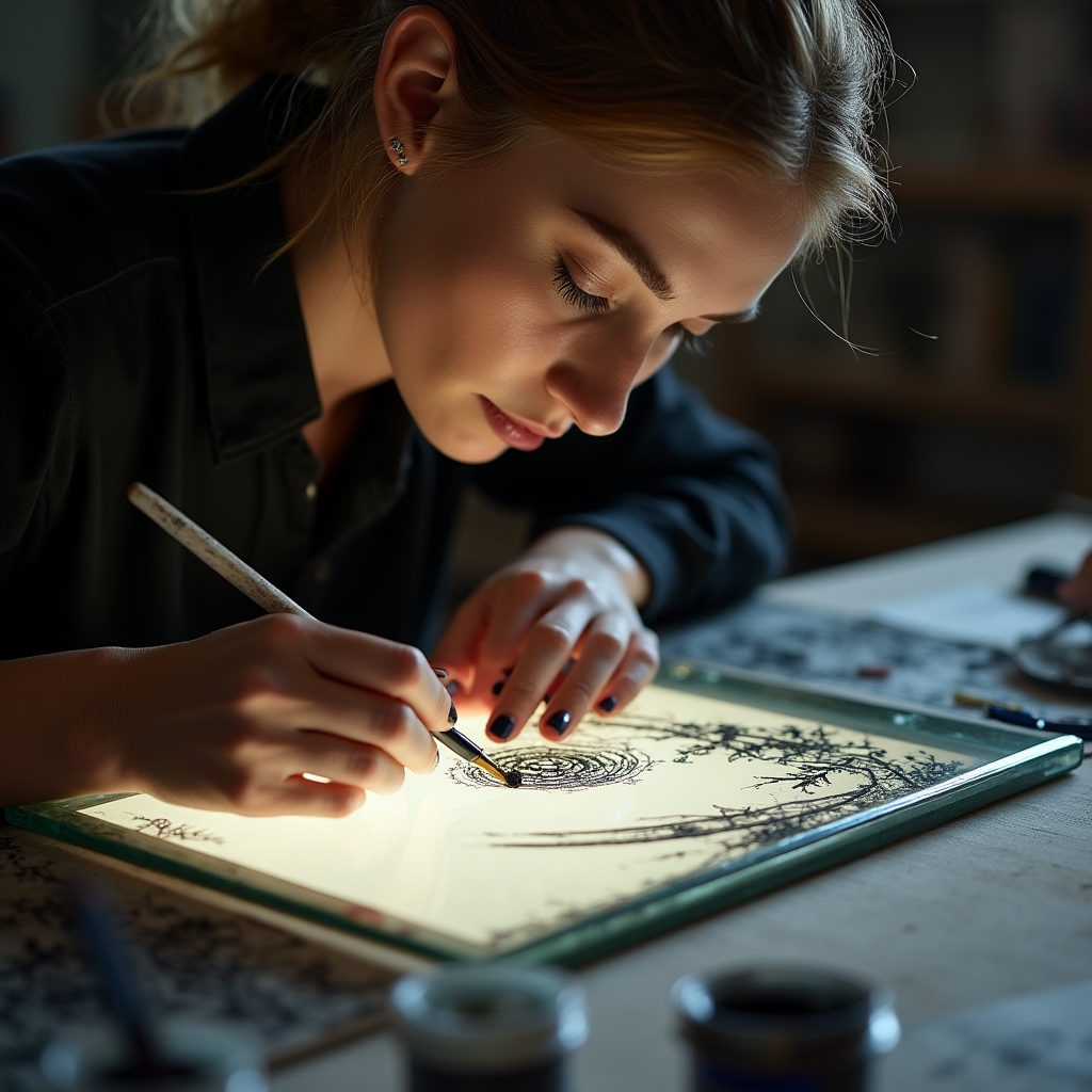 Technique de peinture sur verre